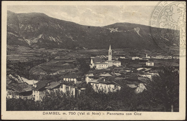 vecchie cartoline alta val di non-Dambel con Cloz 1935 