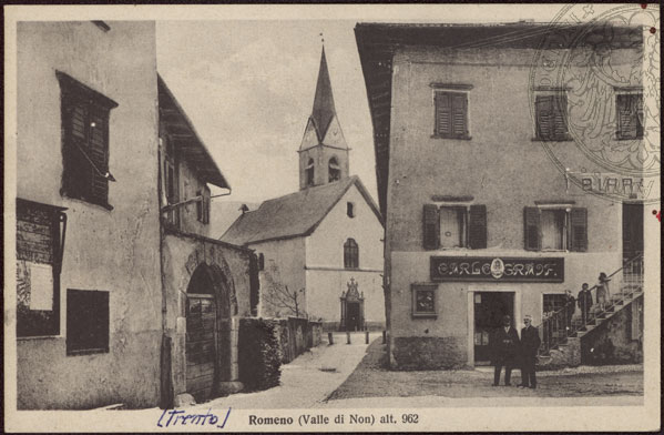 vecchie cartoline Alta Val di Non - Romeno 1940