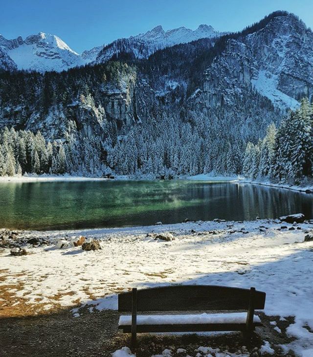 confronto estate inverno-lago di tovel in inverno