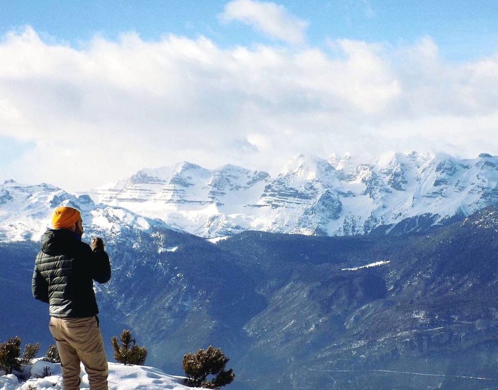 corno di tres in inverno-ciaspole