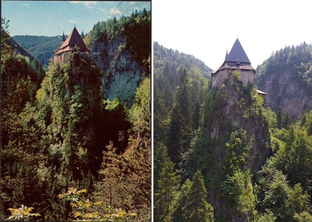 sperone di roccia san romedio-cartolina