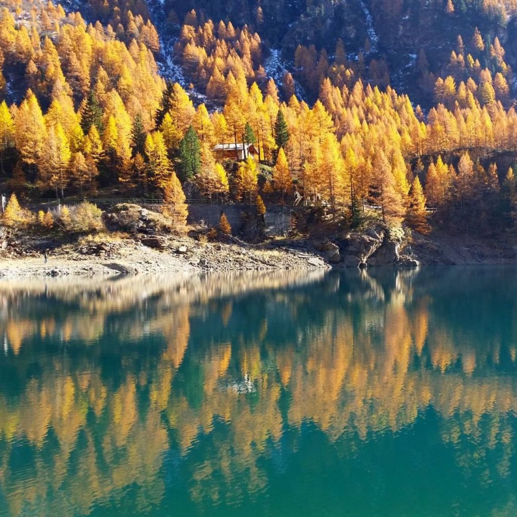 laghi in trentino in autunno-lago di pian palu