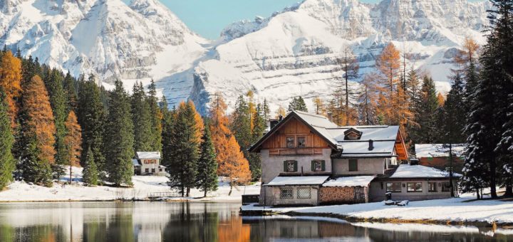 lago di nambino neve