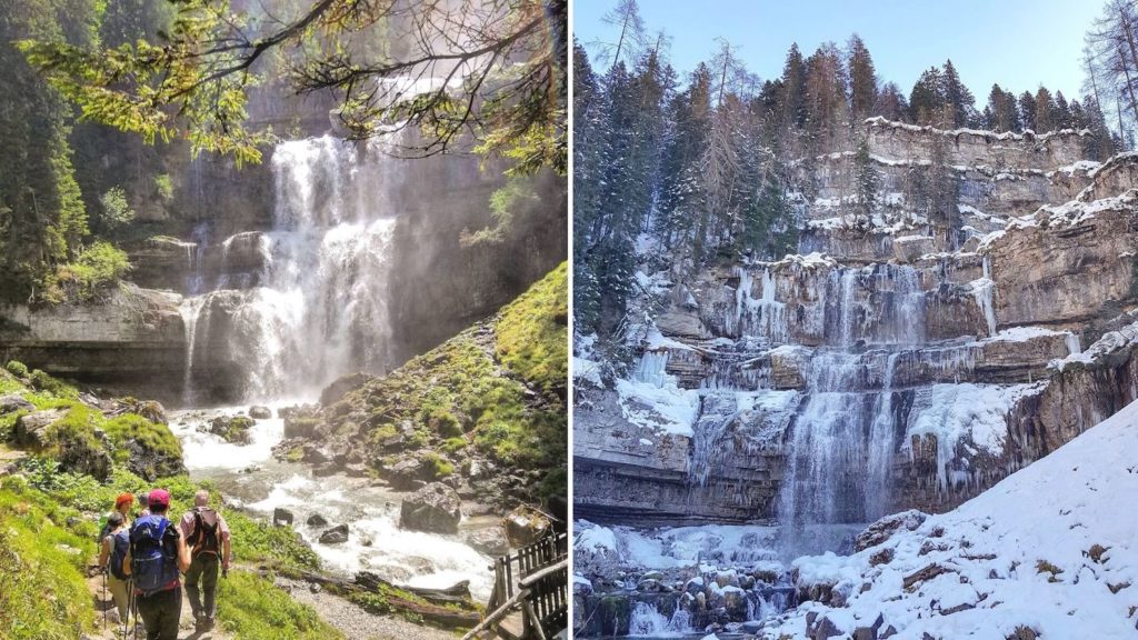 cascate di vallesinella estate inverno