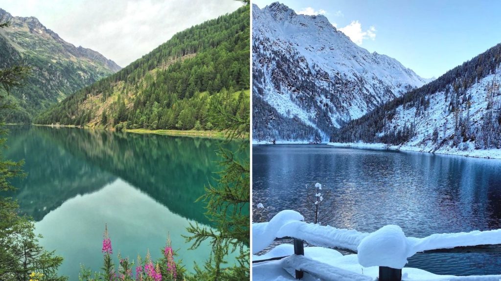 lago di pian palu-confronto estate inverno