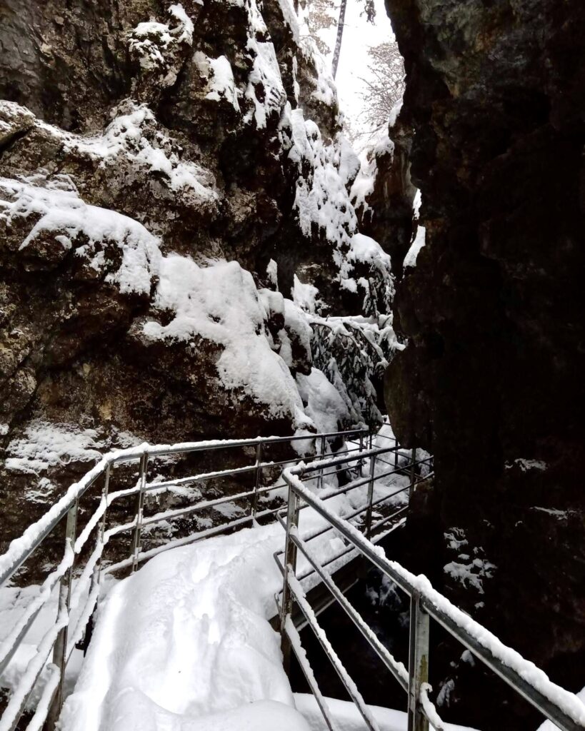 passeggiata del burrone di fondo in inverno