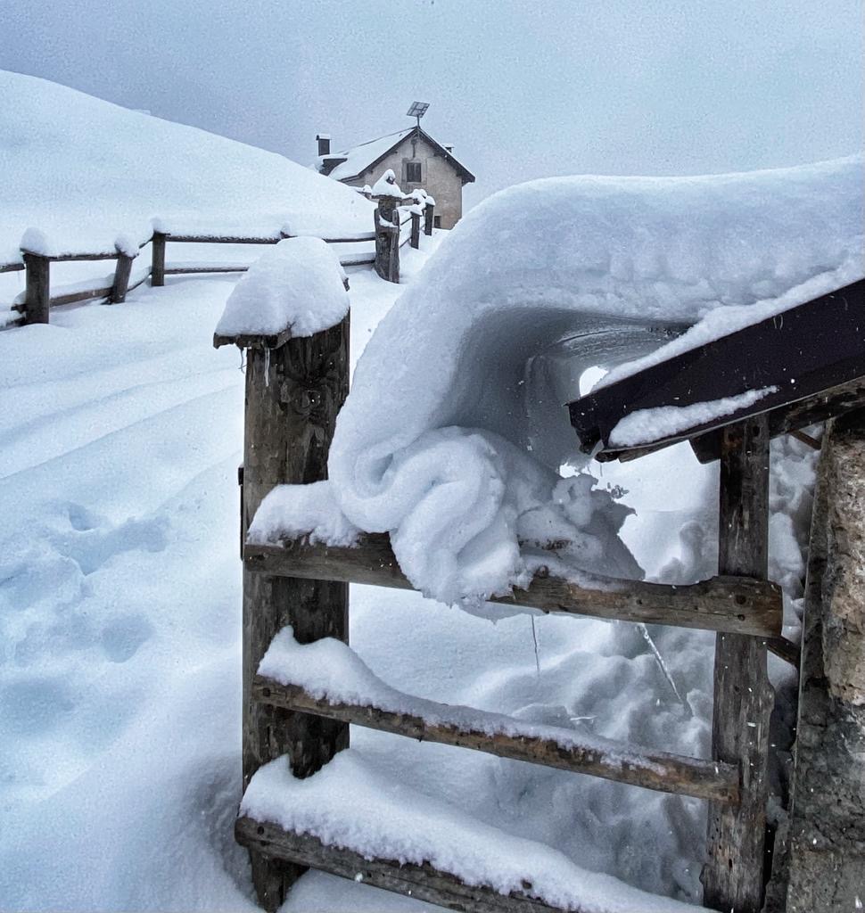 malga bodrina in inverno val di non